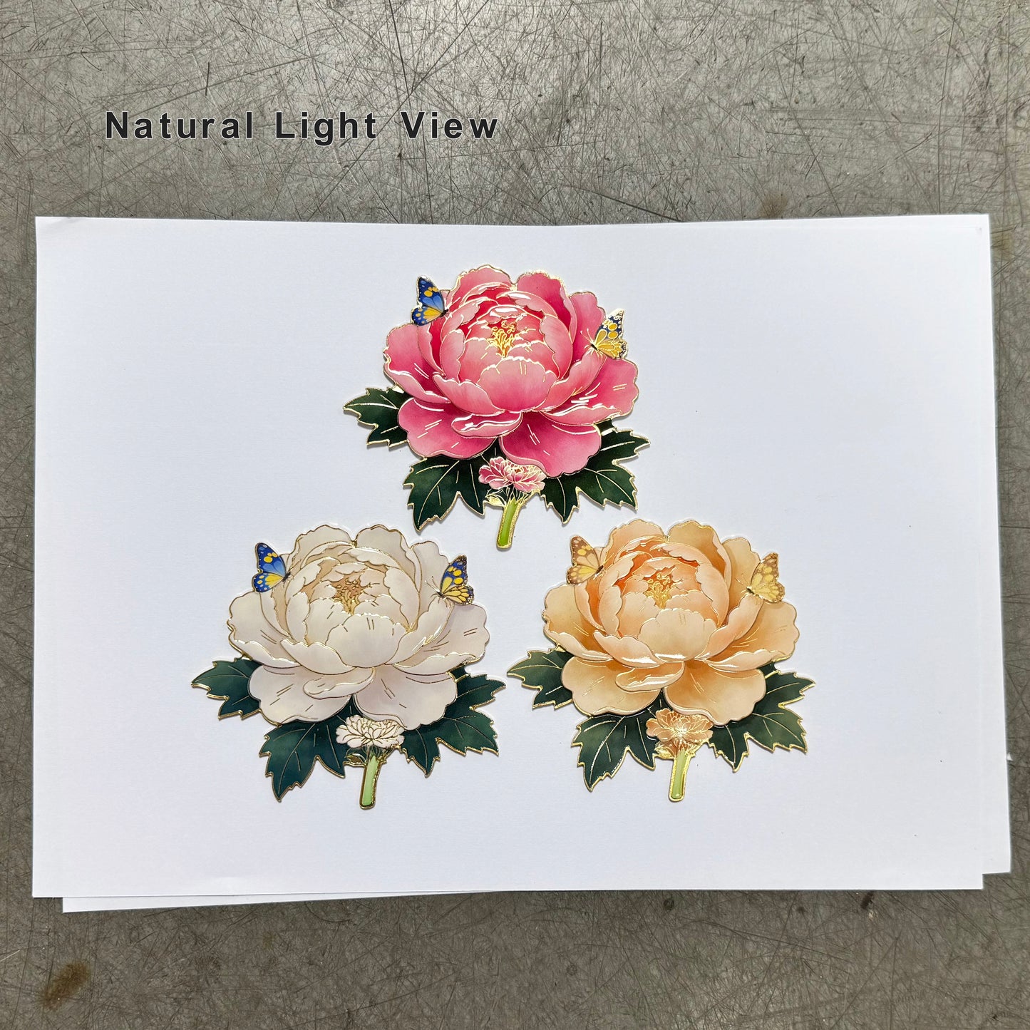 Peony Flower Refrigerator Magnet – Decorative Metal Floral Magnet with Raised Petals & Enamel Finish