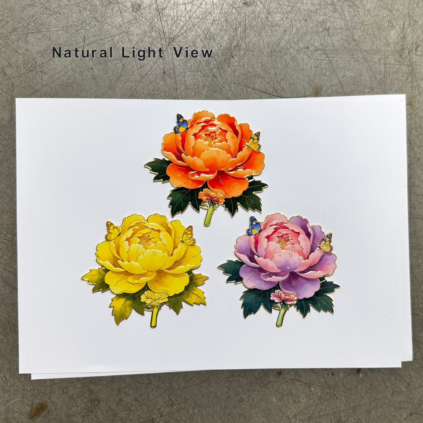 Peony Flower Refrigerator Magnet – Decorative Metal Floral Magnet with Raised Petals & Enamel Finish