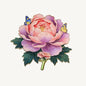 Peony Flower Refrigerator Magnet – Decorative Metal Floral Magnet with Raised Petals & Enamel Finish