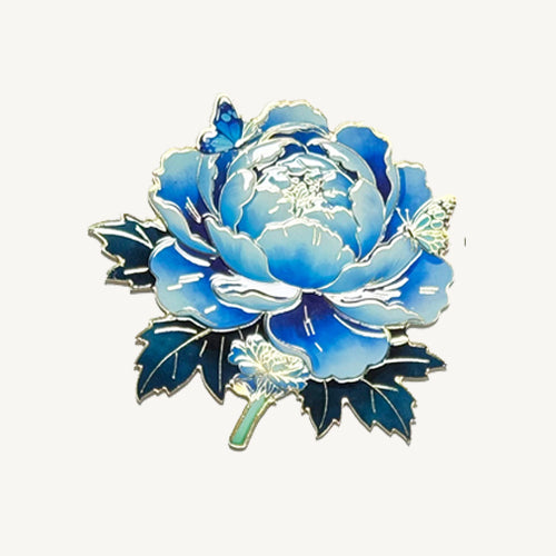 Peony Flower Refrigerator Magnet – Decorative Metal Floral Magnet with Raised Petals & Enamel Finish